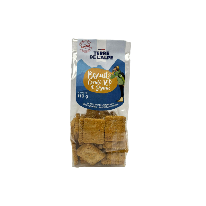 TERRE DE L'ALPE Biscuits Apéritifs Comté et Sésame - 110g
